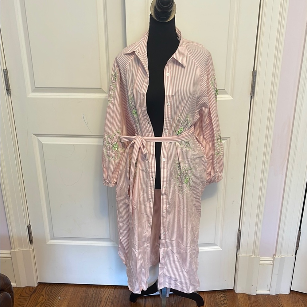 Essentials Pink Plush Robe with Shawl Collar